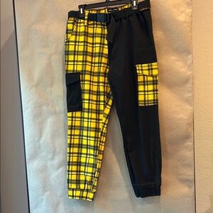 Almost famous black and gold two toned  emo skater jogger pants size XLCV. 1